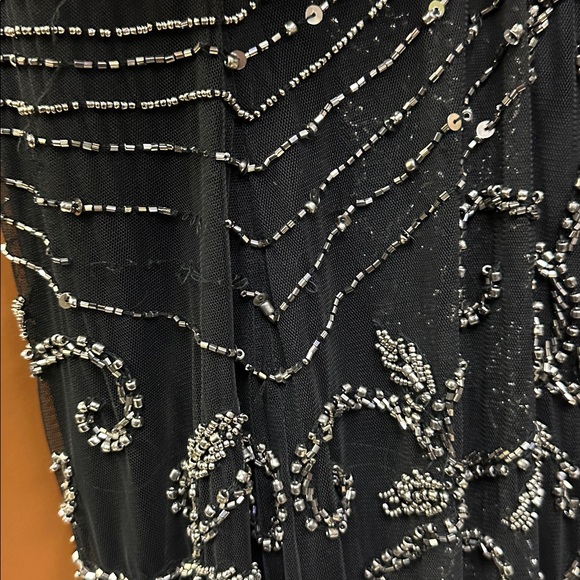 Pisarro Nights Beaded Mesh Column Gown Dress Size 18 - Picture 11 of 11